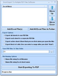 Excel Export Selected Cells To PDF Software screenshot